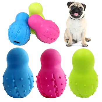

Transer Pet Supply Rubber Bowling Shape Dog Interactive Molar Teeth Clean Chew Toys For Small Dogs
