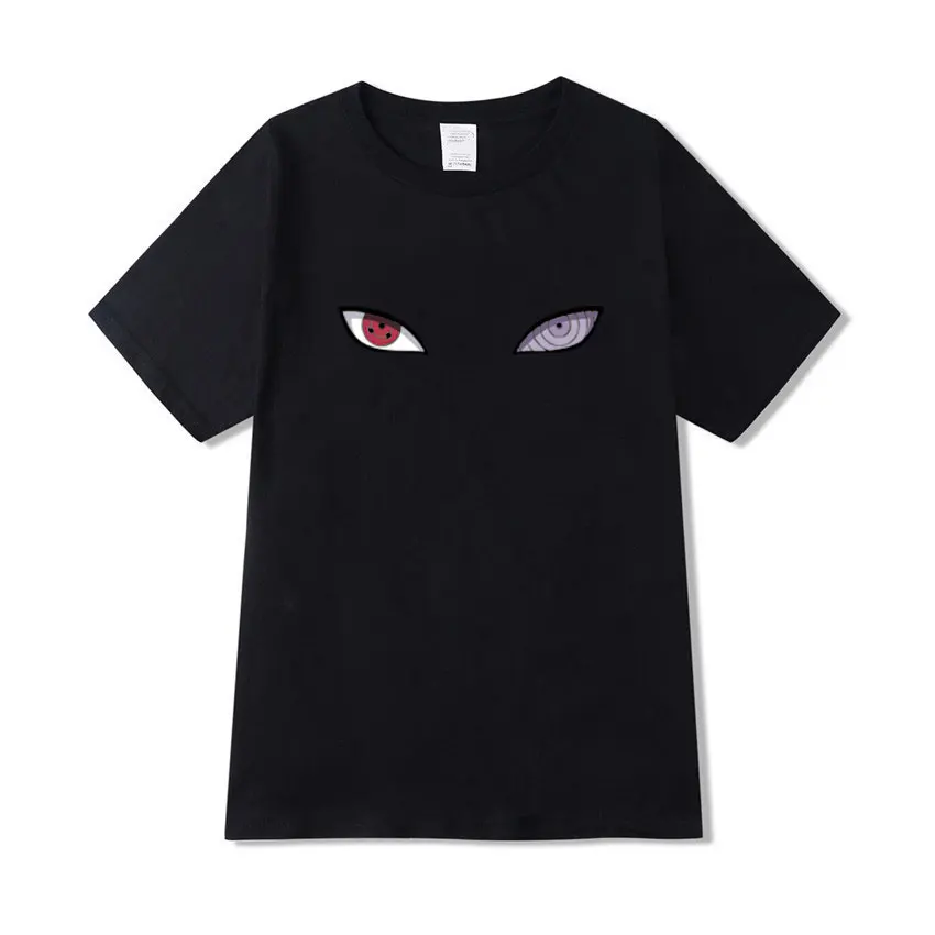 2019 New Arrival Harajuku Anime T Shirt Naruto Uchiha Uzumaki Hatake Eyes Printing O-Neck T-Shirt fashion Streetwear Tshirt Tops | Мужская