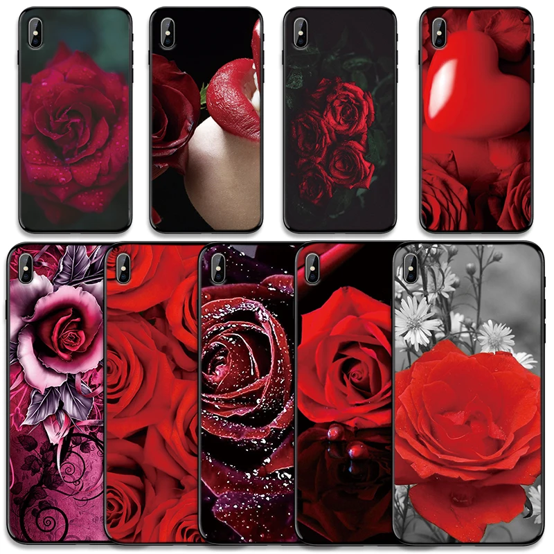 Красный Розовый Мягкий ТПУ чехол s для iphone 7 8 7puls 8plus 7p 8p телефона coque силиконовый