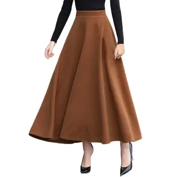 Womens Faux Wool Solid Color Pleated Flared Swing Maxi Long A-Line Skater Skirt
Womens Faux Wool Solid Color Pleated Flared Swing Maxi Long A-Line Skater Skirt