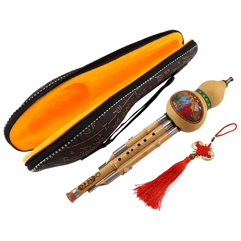 Chinese Hulusi Bamboo Gourd Cucurbit Flute Ethnic Musical Instrument Key of C with Case
Chinese Hulusi Bamboo Gourd Cucurbit Flute Ethnic Musical Instrument Key of C with Case