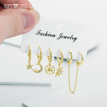 New Fashion Classic Stars And Moon Gold Small Hoop Earrings Set Top Quality Women Set Earrings For Girls Accessories Jewellery
New Fashion Classic Stars And Moon Gold Small Hoop Earrings Set Top Quality Women Set Earrings For Girls Accessories Jewellery