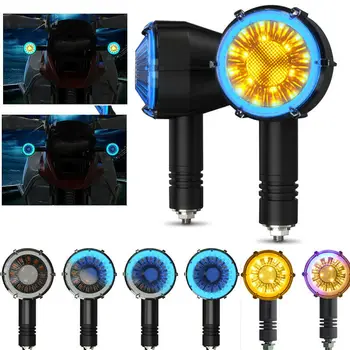 New Arrival High Quality 2pcs Motorcycle LED Turn Signal Amber/Blue Running Halo Indicator Blinker Light
New Arrival High Quality 2pcs Motorcycle LED Turn Signal Amber/Blue Running Halo Indicator Blinker Light