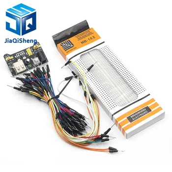 3.3V/5V MB102 Breadboard power module+MB-102 830 points Solderless Prototype Bread board kit +65 Flexible jumper wires
3.3V/5V MB102 Breadboard power module+MB-102 830 points Solderless Prototype Bread board kit +65 Flexible jumper wires