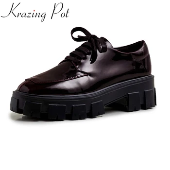 Krazing pot 2020 new patent leather round toe high heels shoes women British style bowtie deep mouth lace up spring pumps L1f8
Krazing pot 2020 new patent leather round toe high heels shoes women British style bowtie deep mouth lace up spring pumps L1f8
