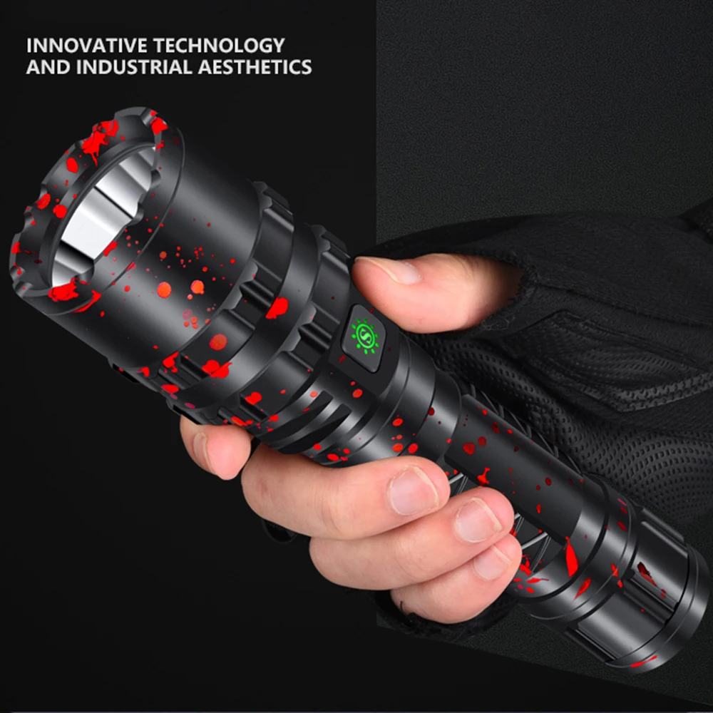 1000lm Powerful LED Flashlight Aluminum Hunting XHP50.2 Waterproof 5Modes Torch Light Lantern USB Charging 26650 Battery
1000lm Powerful LED Flashlight Aluminum Hunting XHP50.2 Waterproof 5Modes Torch Light Lantern USB Charging 26650 Battery