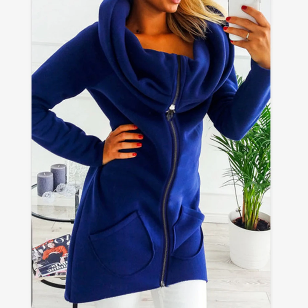 CALOFE Autumn Winter Women's Long Jacket Women's Long Sleeve Jacket Zip Hooded Jacket Casual Solid Color Long Jacket 2019 News
CALOFE Autumn Winter Women's Long Jacket Women's Long Sleeve Jacket Zip Hooded Jacket Casual Solid Color Long Jacket 2019 News