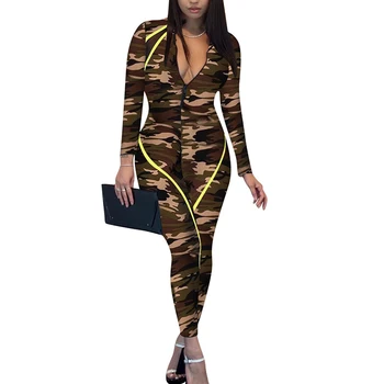 Zipper Camouflage Slim Casual Jumpsuits Plus Size Autumn Long Sleeve Nightclub Sexy Bodysuits Women Streetwear Winter Romper 
Zipper Camouflage Slim Casual Jumpsuits Plus Size Autumn Long Sleeve Nightclub Sexy Bodysuits Women Streetwear Winter Romper