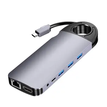 USB C Hub Type C Adapter 10-in-1 Dongle With Ethernet And 3 USB3.0 Multifunctional Supports SD/TF Card Reader And Mic/Audio
USB C Hub Type C Adapter 10-in-1 Dongle With Ethernet And 3 USB3.0 Multifunctional Supports SD/TF Card Reader And Mic/Audio