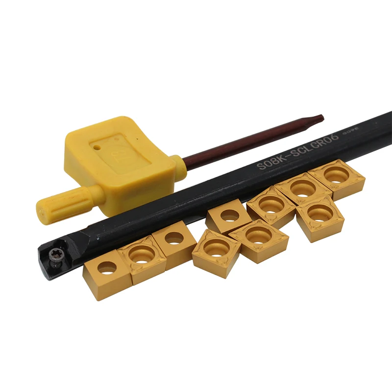 1PC S08K SCLCR06 Tool Holder Boring Bar 10PCS CCMT060204 HM Inserts With Wrench For Lathe Cutter Turning Tool Set
1PC S08K SCLCR06 Tool Holder Boring Bar 10PCS CCMT060204 HM Inserts With Wrench For Lathe Cutter Turning Tool Set