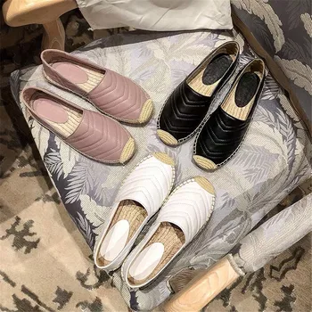 2020New Women Espadrilles Shoes Flat Genuine Leather Shoes Woman Casual Loafers Top Quality Spring Autumn Big Size 35-41 
2020New Women Espadrilles Shoes Flat Genuine Leather Shoes Woman Casual Loafers Top Quality Spring Autumn Big Size 35-41