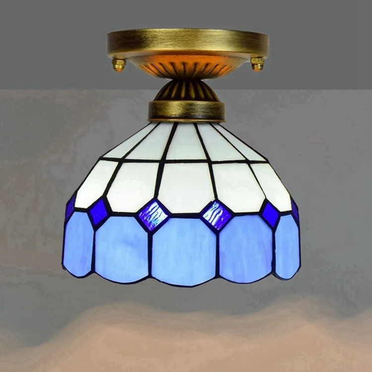 Ou 8 inches 20 cm tiffany stained glass corridor corridor balcony small dome light blue Mediterranean bishops
Ou 8 inches 20 cm tiffany stained glass corridor corridor balcony small dome light blue Mediterranean bishops