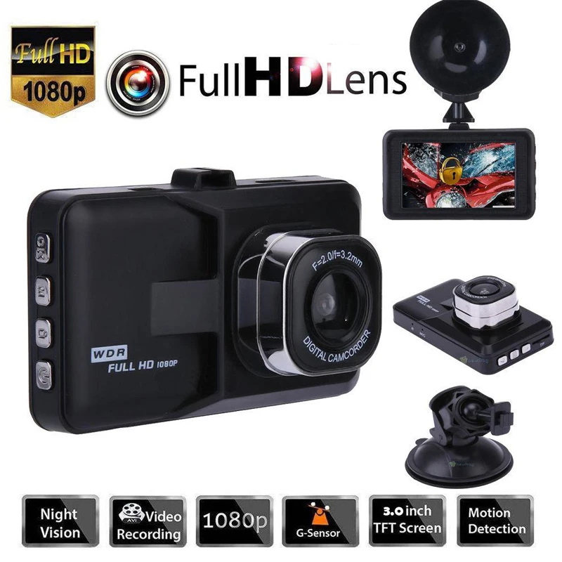 Full HD 1080P Dash cam 3 Inches Vehicle Camera DVR Car Driving Recorder With Motion Detection Night Vision G Sensor | Автомобили и