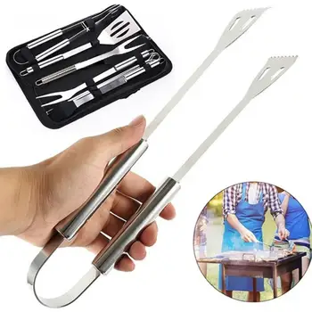 Barbecue Accessories Strong Silver Stainless Steel 9pcs Cooking Bake Brush Tools Outdoors Picnic BBQ Tools Shovel Roast Fork
Barbecue Accessories Strong Silver Stainless Steel 9pcs Cooking Bake Brush Tools Outdoors Picnic BBQ Tools Shovel Roast Fork