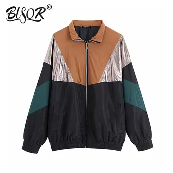 Vintage Stylish Patchwork Loose sweatshirts Jacket Coat Women 2019 Long Sleeve Pockets Zipper Outerwear Chaqueta Mujer 
Vintage Stylish Patchwork Loose sweatshirts Jacket Coat Women 2019 Long Sleeve Pockets Zipper Outerwear Chaqueta Mujer