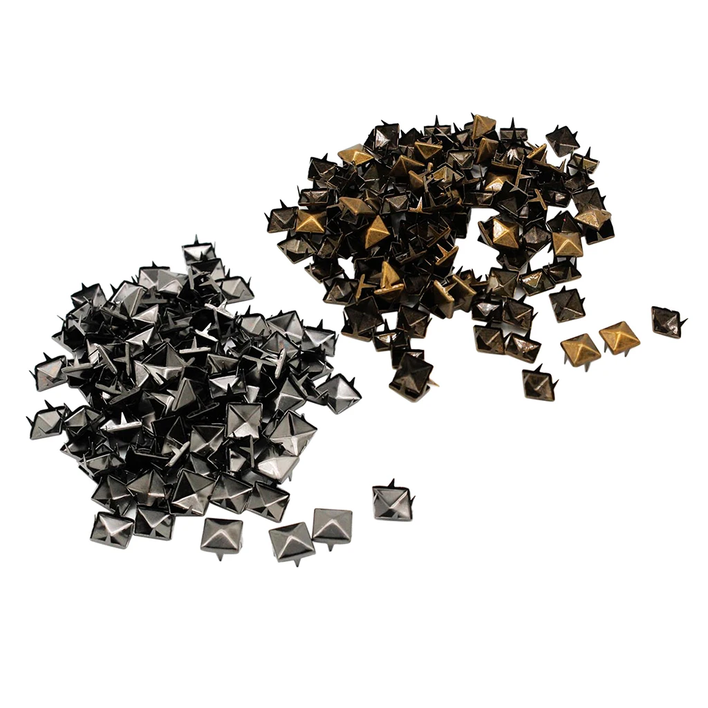 100 Sets Metal Square Pyramid Rivet Stud Spikes For Clothes Shoes Bags Decor 10mm 100 Sets Metal Square Pyramid Rivet Stud Spikes For Clothes Shoes Bags Decor 10mm