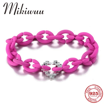 Silver Metal heart Charm bead Women Bracelet Deep Pink Hard Rubber Bracelets Fashion accessories for women handmade Gift
Silver Metal heart Charm bead Women Bracelet Deep Pink Hard Rubber Bracelets Fashion accessories for women handmade Gift