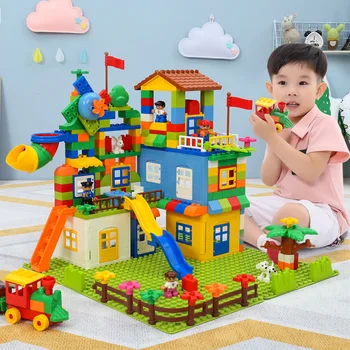 55-352PCS Marble Race Run Big Block Compatible Duploed Building Blocks Funnel Slide Blocks DIY Bricks Toys For Children
55-352PCS Marble Race Run Big Block Compatible Duploed Building Blocks Funnel Slide Blocks DIY Bricks Toys For Children