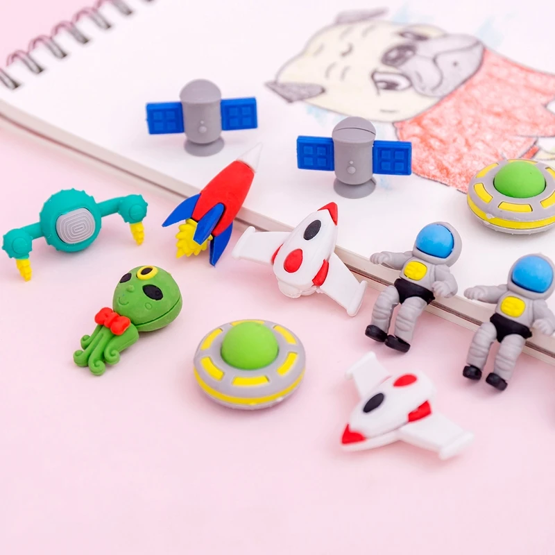 4pcs Outer Space Eraser Set Non-PVC Mini Rocket Astronaut Alien Rubber Erasers for Pencil Erasing Gift School Student F389
4pcs Outer Space Eraser Set Non-PVC Mini Rocket Astronaut Alien Rubber Erasers for Pencil Erasing Gift School Student F389
