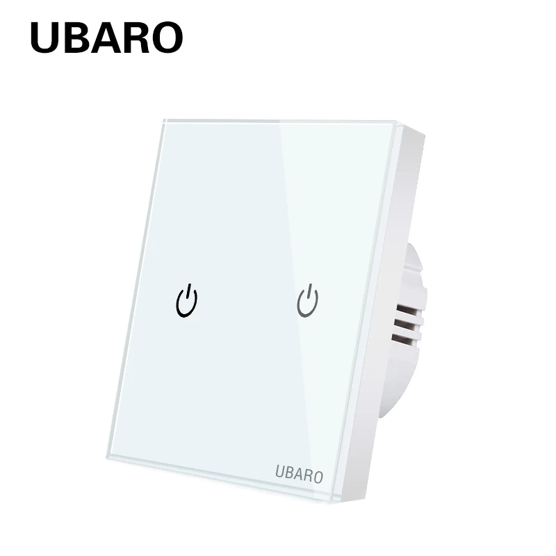 UBARO EU/UK White Crystal Glass Panel touch Switch Light Wall Led Power Interrupteur mural Interupor Switches 2 Gang AC100-240V
UBARO EU/UK White Crystal Glass Panel touch Switch Light Wall Led Power Interrupteur mural Interupor Switches 2 Gang AC100-240V
