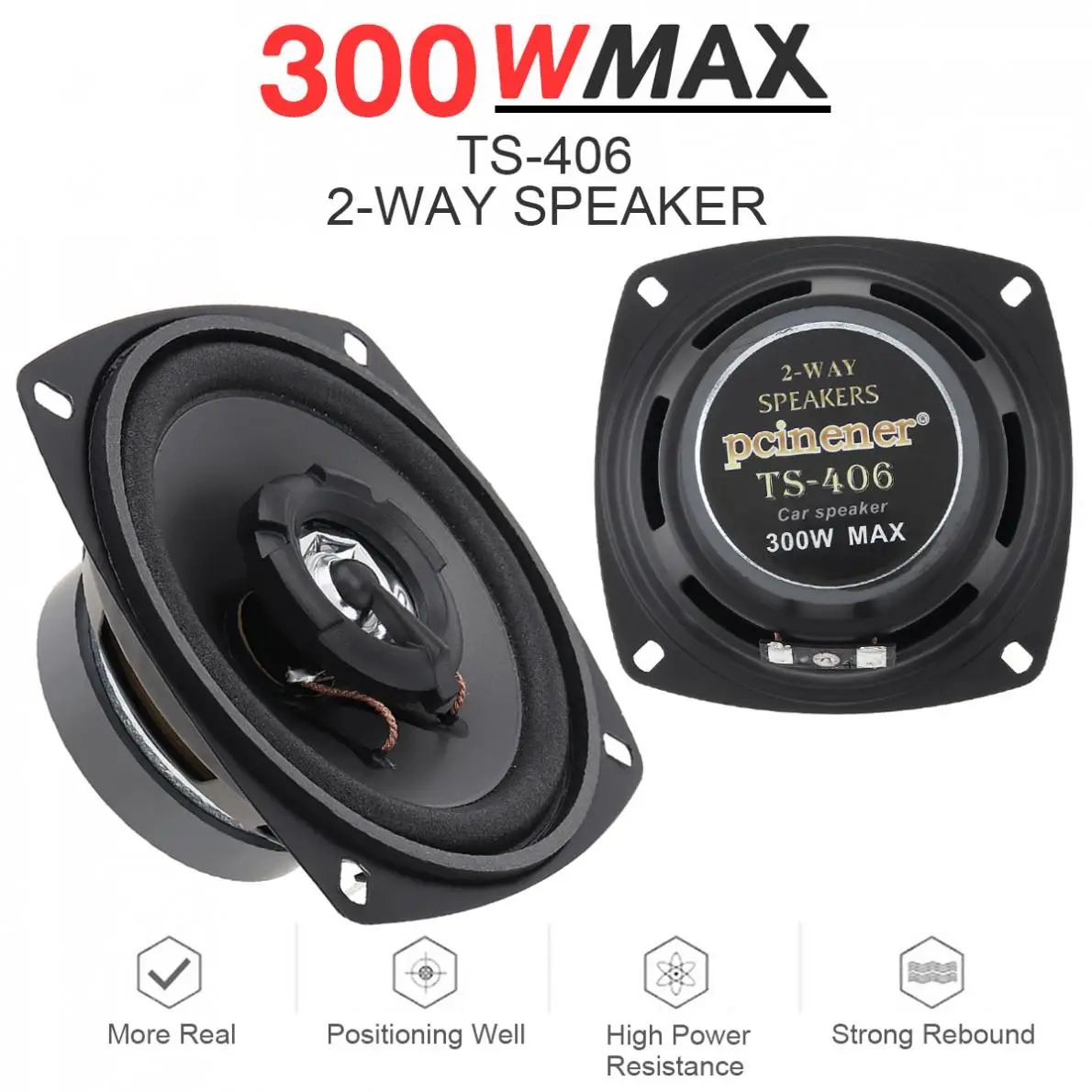 1 Piece 4 Inch 300W 2-Way Car HiFi Coaxial Speaker Vehicle Door Auto Audio Music Stereo Full Range Frequency Speakers
1 Piece 4 Inch 300W 2-Way Car HiFi Coaxial Speaker Vehicle Door Auto Audio Music Stereo Full Range Frequency Speakers