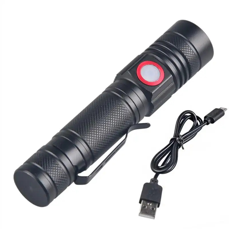 New product promotion sells cheaply Powerful Zoom LED Lantern USB Rechargeable Flashlight Waterproof Torch With Clip For Camping | Лампы и