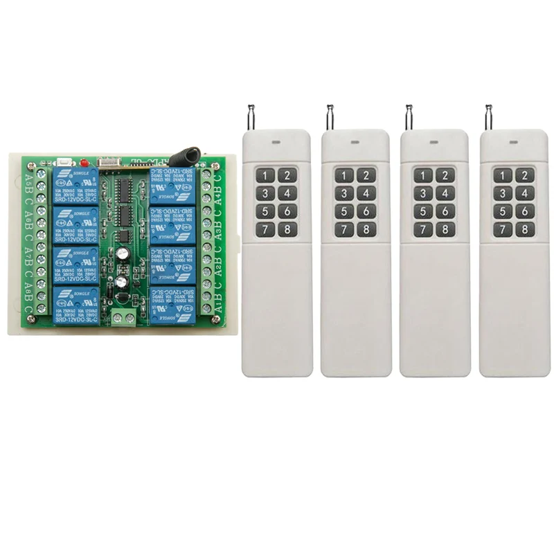 Реле 3000 м дальнего действия 10 А 12 В постоянного тока 8 каналов 8 каналов беспроводной Радиочастотный пульт дистанционного управления перекл...
Реле 3000 м дальнего действия 10 А 12 В постоянного тока 8 каналов 8 каналов беспроводной Радиочастотный пульт дистанционного управления перекл...