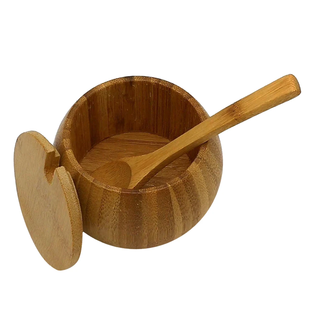 Bamboo Wood Spice Jar Sugar Bowl Condiment Storage Box Storage tank Kitchen des Bamboo Wood Spice Jar Sugar Bowl Condiment Storage Box Storage tank Kitchen des