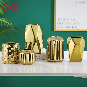 GOLD FLOWER VASE DECORATION HOME CERAMIC GEOMETRIC VASES FOR WEDDING CENTERPIECES LIVING ROOM SHELF DECORATIVE VASES FILLER POTS
GOLD FLOWER VASE DECORATION HOME CERAMIC GEOMETRIC VASES FOR WEDDING CENTERPIECES LIVING ROOM SHELF DECORATIVE VASES FILLER POTS