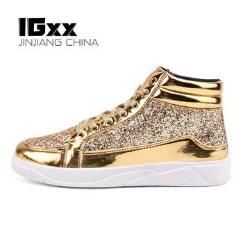 IGxx High top Shoes CL Casual GZ Skateboard Lace-up PU Bling Men's Sneakers Punk Ankle Boots For Men Basketball Shoes Gold
IGxx High top Shoes CL Casual GZ Skateboard Lace-up PU Bling Men's Sneakers Punk Ankle Boots For Men Basketball Shoes Gold