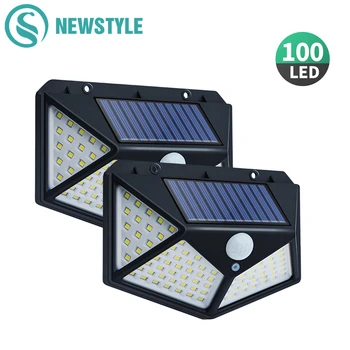 100 LED Solar Light Outdoor 3 Modes PIR Motion Sensor 4 Sides Solar Lamp Powered Sunlight for Garden Decoration Wall Street 
100 LED Solar Light Outdoor 3 Modes PIR Motion Sensor 4 Sides Solar Lamp Powered Sunlight for Garden Decoration Wall Street