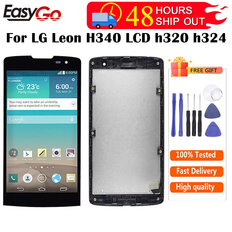 ЖК-дисплей для LG Leon H340 H340n LCD H320 H324 H340N H326 MS345 C50 H342 ЖК-экран с цифровым