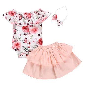 infant baby Girl flower Clothes newbron Baby Girls bodysuit floral +tiered solid skirts+bow headbands toddler clothing set 3pcs
infant baby Girl flower Clothes newbron Baby Girls bodysuit floral +tiered solid skirts+bow headbands toddler clothing set 3pcs