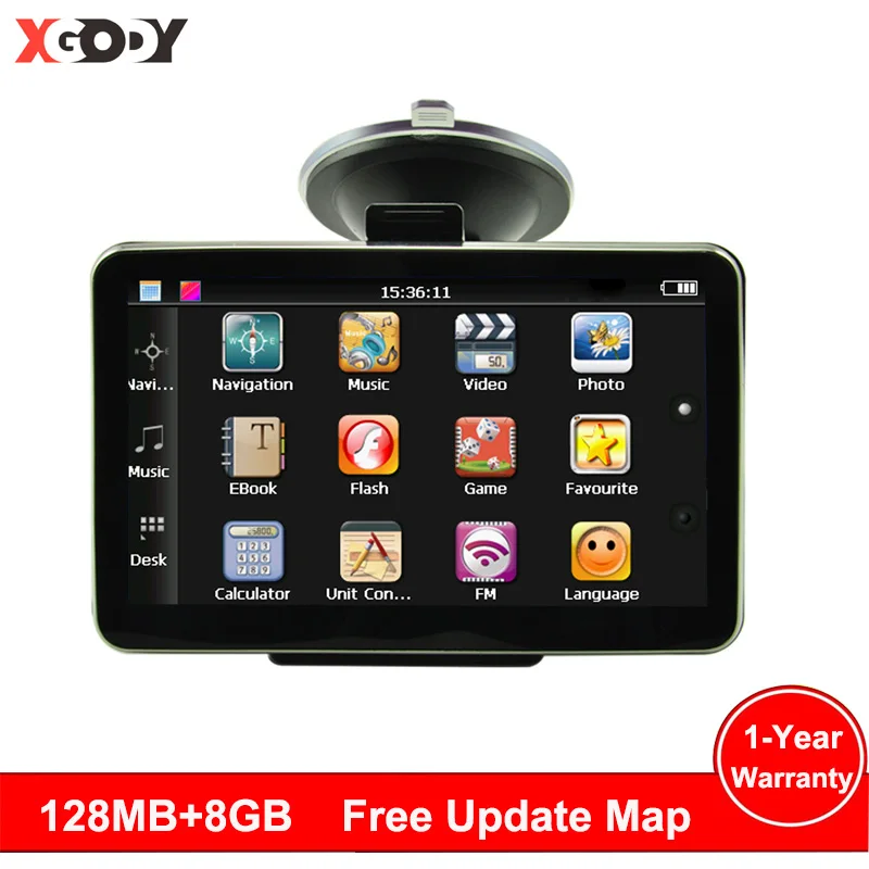 

XGODY 7" 4.3'' HD Truck Car GPS Navigation FM Sat Nav 128/8GB GPS auto Free Map Updated Russia Navitel Map Navigator Automobile