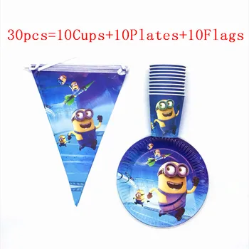 30 pcs/60 pcs Minions Party Tableware Set Paper Plates Cups Banners for baby shower Birthday minions Party Decorations Supplies
30 pcs/60 pcs Minions Party Tableware Set Paper Plates Cups Banners for baby shower Birthday minions Party Decorations Supplies