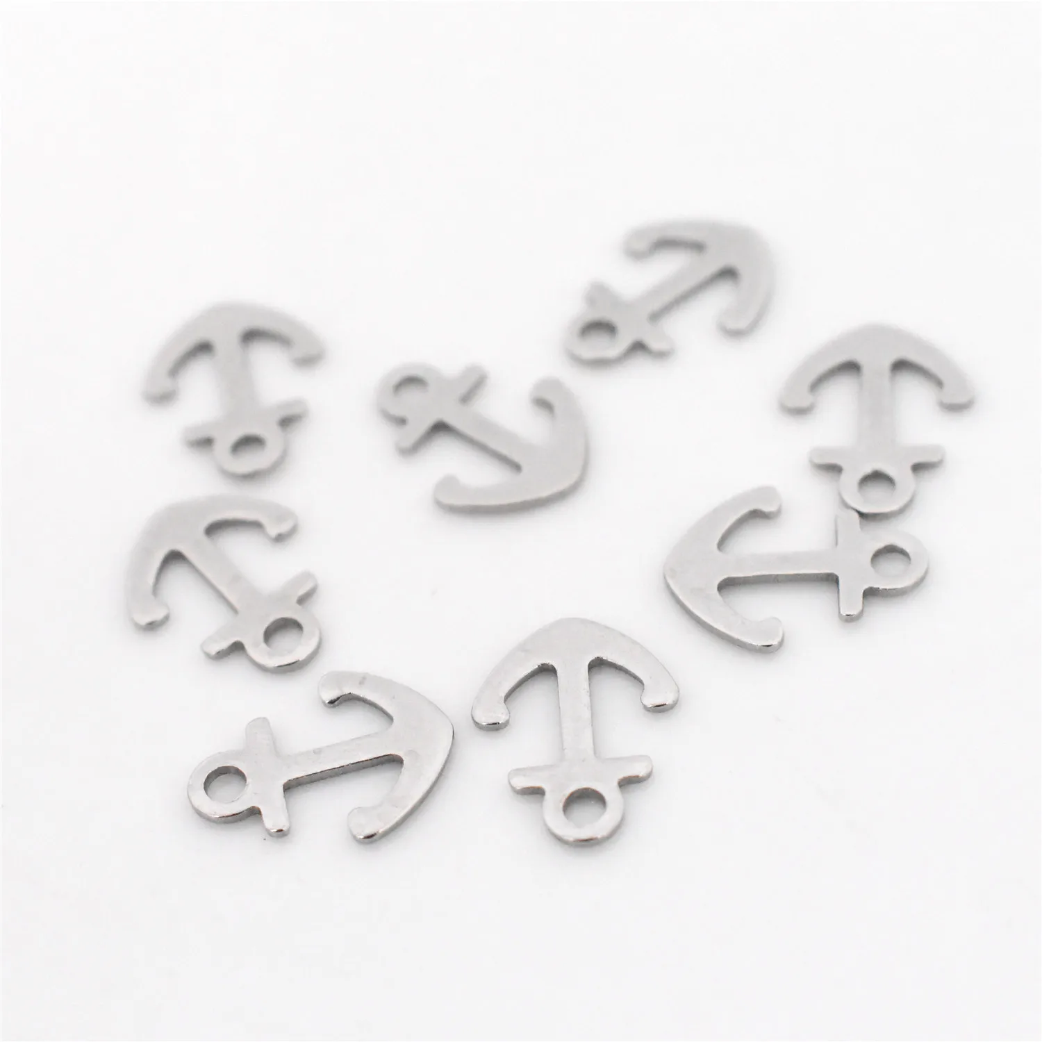 50pcs/lot 13.6x10.5mm Stainless Steel Material Anchor Charms Pendant DIY Handmade Necklace and Earring Jewelry Accessories | Украшения и