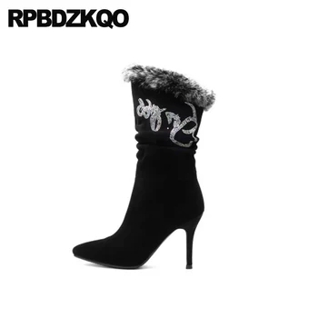 stiletto high heel pointed toe shoes 2019 big size mid calf brand women winter boots genuine leather black short suede ladies 10
stiletto high heel pointed toe shoes 2019 big size mid calf brand women winter boots genuine leather black short suede ladies 10