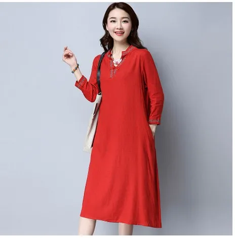 Spring And Summer Commoner Literature And Art Retro Large Size Cotton Linen Frog Embroidery Long Dress
Spring And Summer Commoner Literature And Art Retro Large Size Cotton Linen Frog Embroidery Long Dress