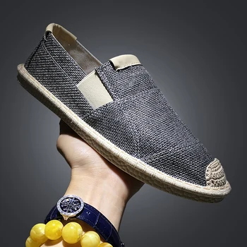 

Hemp Wrap Mens Shoes Casual Male Espadrilles Breathable Canvas Shoes Men Loafers Fashion Slip On Moccasins Dropshipping AODLEE