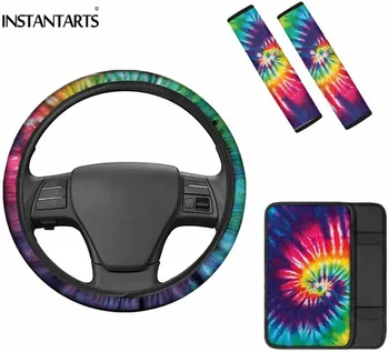 INSTANTARTS 4PCS Shoulder Strap Pads Rainbow Tie Die Printing Non-slip Armrest Center Console Storage Car Steering Wheel Covers
INSTANTARTS 4PCS Shoulder Strap Pads Rainbow Tie Die Printing Non-slip Armrest Center Console Storage Car Steering Wheel Covers