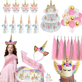 Unicorn Party Supplies Disposable Tableware Baby Shower Paper Plates Unicorn Cake Boxes Birthday Party Unicornio Decoration 
Unicorn Party Supplies Disposable Tableware Baby Shower Paper Plates Unicorn Cake Boxes Birthday Party Unicornio Decoration