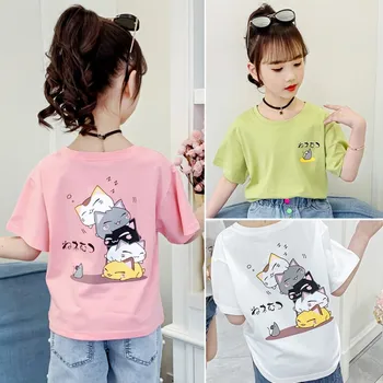 Girl'S Short-sleeved T-shirt 2020 New Style Summer Wear Children Crew Neck Loose T-shirt Little Girl Cartoon mian shang yi Fashi
Girl'S Short-sleeved T-shirt 2020 New Style Summer Wear Children Crew Neck Loose T-shirt Little Girl Cartoon mian shang yi Fashi