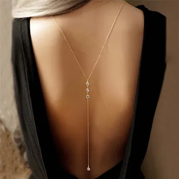 New Women Design Crystal Backdrop Necklace Color Back Body Chain Jewelry Wedding Backless Dress Accessories
New Women Design Crystal Backdrop Necklace Color Back Body Chain Jewelry Wedding Backless Dress Accessories