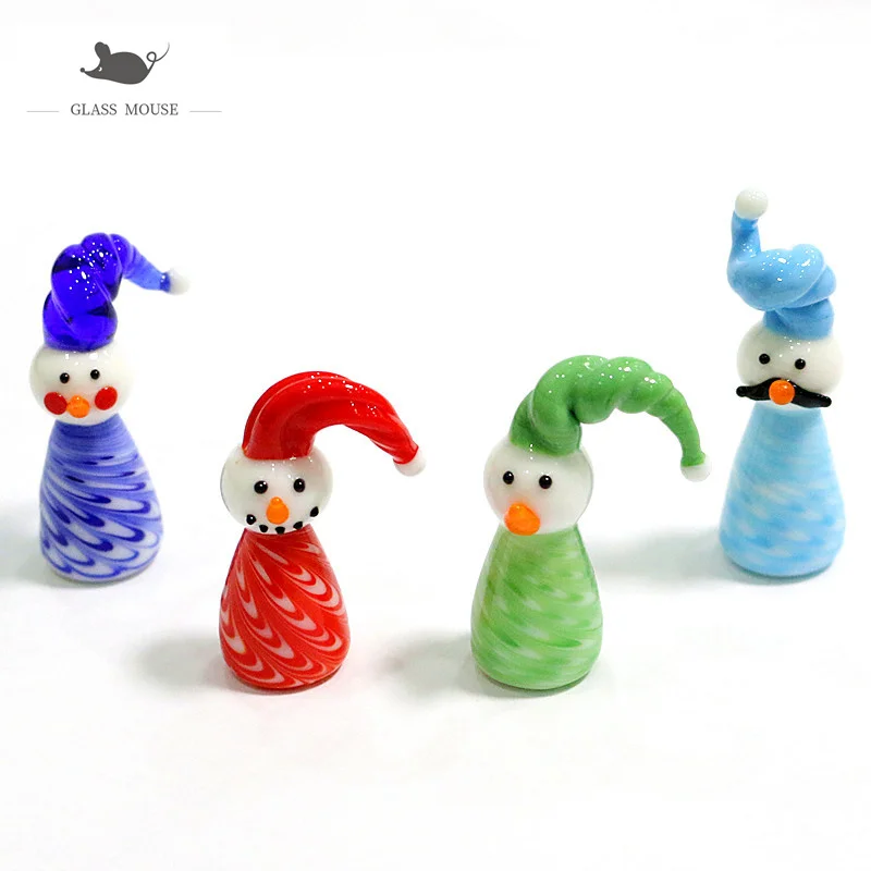 Mini Handmade Glass Christmas Snowman Craft Figurine Four Different Colors Cute Cartoon Images Xmas Home Table Decor Accessories
Mini Handmade Glass Christmas Snowman Craft Figurine Four Different Colors Cute Cartoon Images Xmas Home Table Decor Accessories