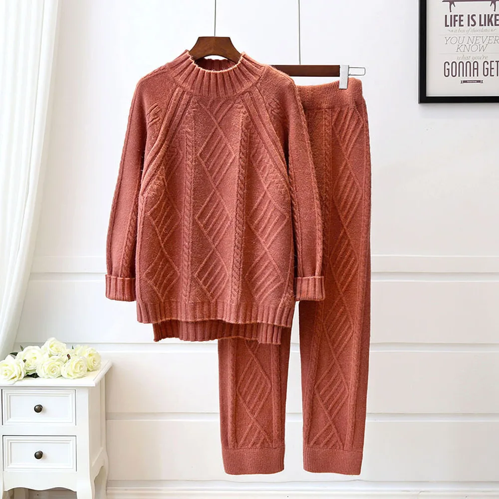 Autumn and Winter Suit 2019 New Fashion Loose Sweater Slim Pants Knitted Two-piece Suit winter outfits women women tracksuit
Autumn and Winter Suit 2019 New Fashion Loose Sweater Slim Pants Knitted Two-piece Suit winter outfits women women tracksuit