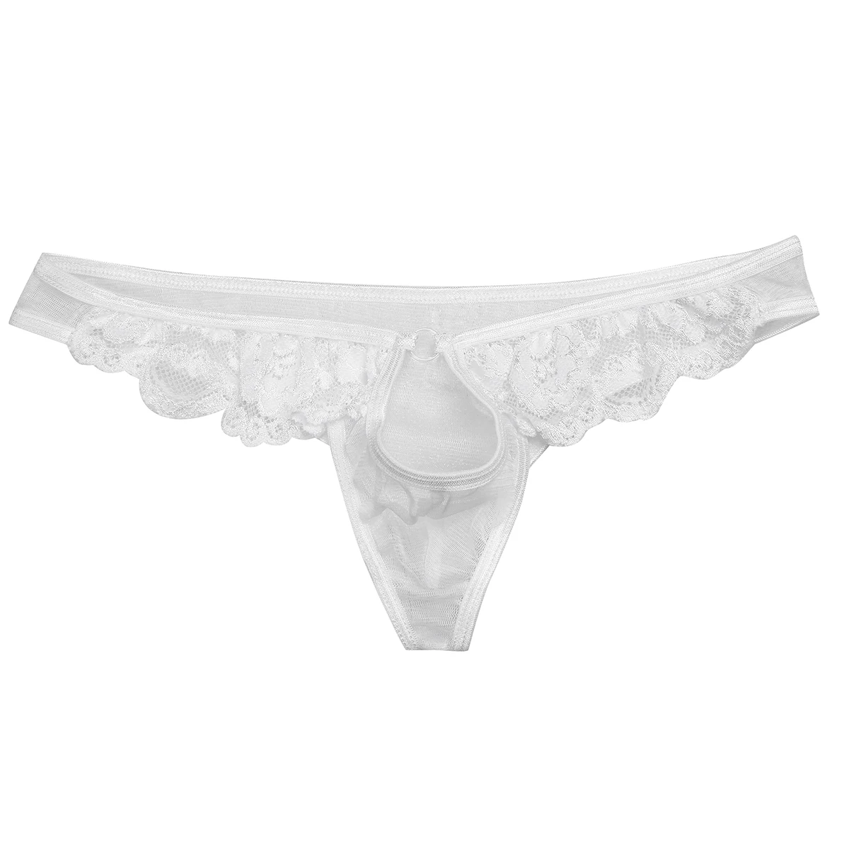 Fashion Pink2023 Mens Lingerie Briefs See Through Sissy Underwear Lace