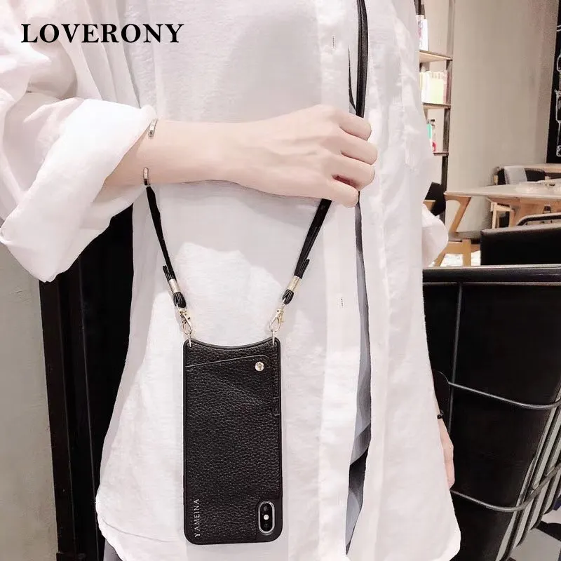 Роскошный кожаный чехол LOVERONY для iPhone 11 Pro MAX XS XR 7 8 Plus с металлической цепочкой