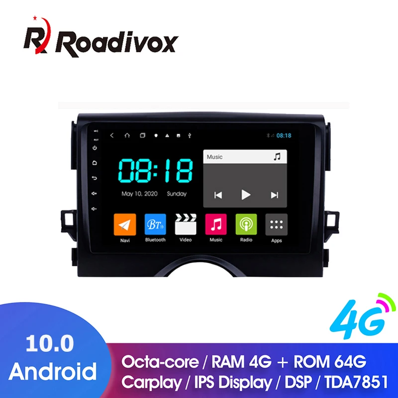 Автомобильный DVD-плеер 9 дюймов Android 10 0 ОЗУ 4 Гб ПЗУ 64 ГБ для Toyota REIZ MARK X 2010-2015