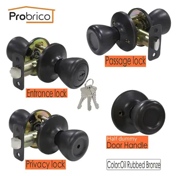 Probrico Round Door Handles locks for Interior doors Front back door knob with latch/lock cylinder household rotation handle set
Probrico Round Door Handles locks for Interior doors Front back door knob with latch/lock cylinder household rotation handle set