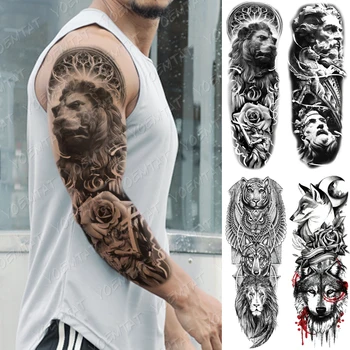 Large Arm Sleeve Tattoo Sculpture Angel Warrior Lion Waterproof Temporary Tatto Sticker Fox Body Art Full Fake Tatoo Women Men
Large Arm Sleeve Tattoo Sculpture Angel Warrior Lion Waterproof Temporary Tatto Sticker Fox Body Art Full Fake Tatoo Women Men